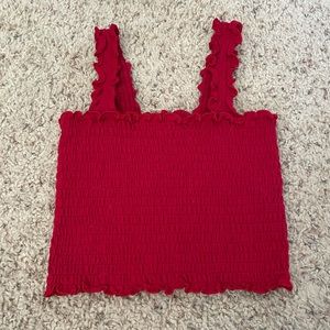 Red crop top tank